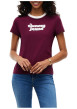 Thumbnail T-shirt en coton biologique bordeaux à coupe droite pourvu d'un col rond - Image 2