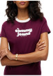 Thumbnail T-shirt en coton biologique bordeaux à coupe droite pourvu d'un col rond - Image 4