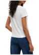 Thumbnail T-shirt en coton biologique blanc et marine à coupe droite et manches courtes - Image 3