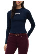 Thumbnail T-shirt en coton biologique marine coupe ajustée pourvu d'un col rond - Image 2