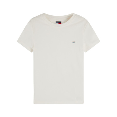 T-shirt en coton écru à coupe droite pourvu...