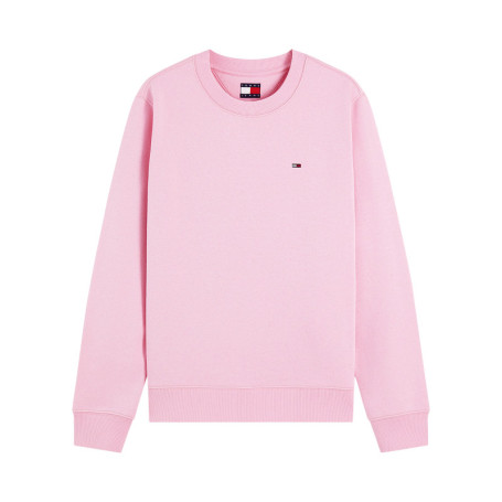 Sweat en coton mélangé rose à coupe droite...
