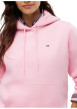Thumbnail Sweat en coton mélangé rose à coupe droite pourvu d'un col à capuche - Image 4
