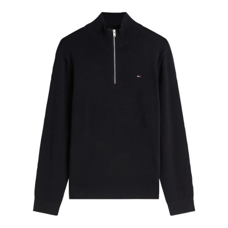 Pull en coton biologique noir à coupe droite...