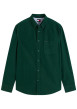 Thumbnail Chemise en coton biologique verte à coupe droite pourvue d'un col à revers