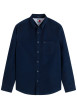 Thumbnail Chemise en coton biologique marine à coupe droite pourvue d'un col à revers