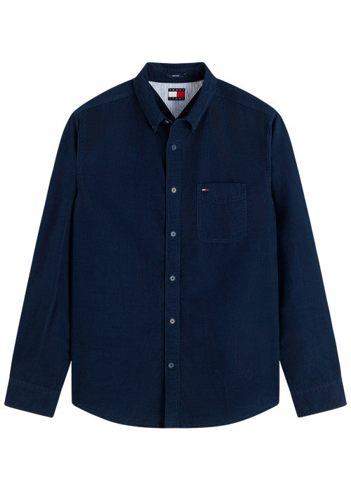 Chemise en coton biologique marine à coupe...