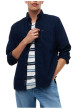 Thumbnail Chemise en coton biologique marine à coupe droite pourvue d'un col à revers - Image 2