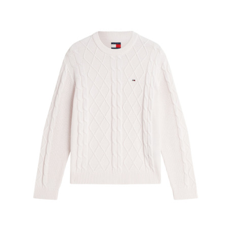 Pull en coton blanc à coupe droite pourvu d'un...
