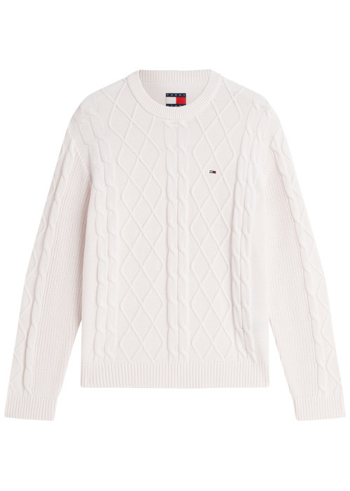 Pull en coton blanc à coupe droite pourvu d'un...