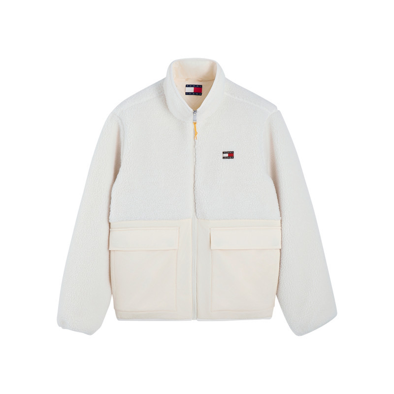 Tommy Jeans - Veste écrue à Coupe Large Pourvue D'un Col Montant Et De Manches Longues - Beige