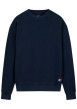 Thumbnail Sweat en coton marine à coupe droite pourvu d'un col rond côtelé
