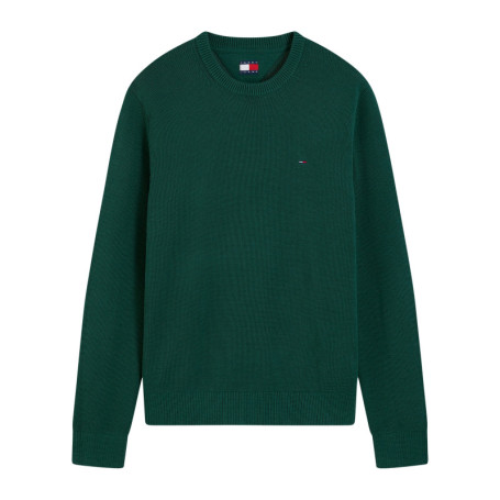 Pull en coton biologique vert à coupe droite...
