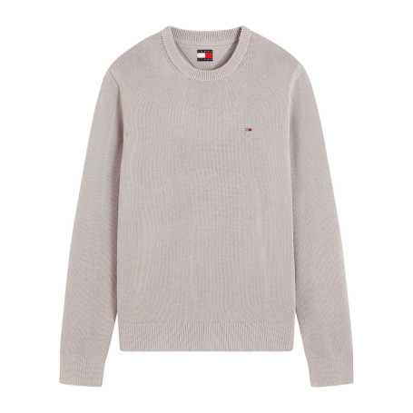 Pull en coton biologique taupe à coupe droite...