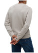 Thumbnail Pull en coton biologique taupe à coupe droite pourvu d'un col rond - Image 3