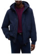 Thumbnail Blouson marine à coupe droite pourvu d'un col montant à capuche - Image 2