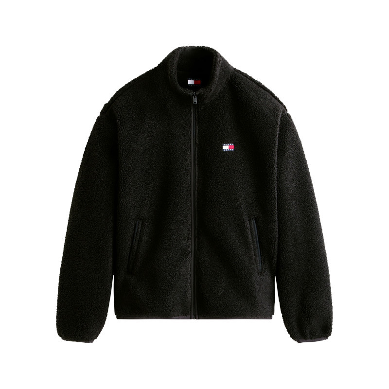 Tommy Jeans - Sweat Zippé Noir Pourvu D'une Coupe Droite Et De Poches Plaquées - Noir
