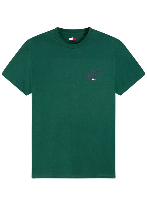T-shirt en coton biologique vert à coupe droite...