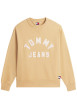 Thumbnail Sweat en coton mélangé beige à coupe droite pourvu d'un col rond