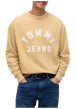 Thumbnail Sweat en coton mélangé beige à coupe droite pourvu d'un col rond - Image 2
