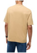 Thumbnail T-shirt en coton biologique beige à coupe droite pourvu d'un col rond - Image 3
