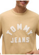Thumbnail T-shirt en coton biologique beige à coupe droite pourvu d'un col rond - Image 4