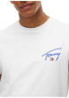 Thumbnail T-shirt en coton biologique blanc à coupe droite pourvu d'un col rond - Image 4