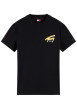 Thumbnail T-shirt en coton noir à coupe droite pourvu d'un col rond et de manches courtes