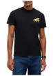 Thumbnail T-shirt en coton noir à coupe droite pourvu d'un col rond et de manches courtes - Image 2