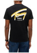 Thumbnail T-shirt en coton noir à coupe droite pourvu d'un col rond et de manches courtes - Image 3
