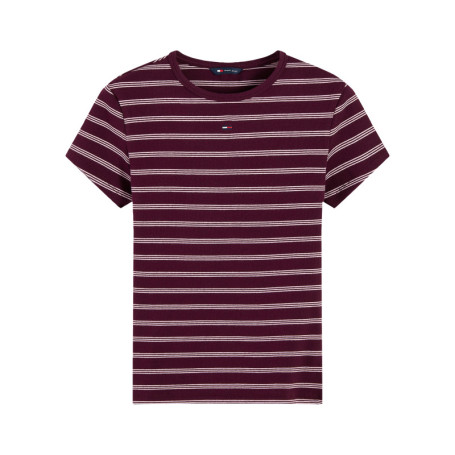 T-shirt en coton bordeaux à rayures pourvu d'un...