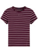 Thumbnail T-shirt en coton bordeaux à rayures pourvu d'un col rond uni