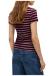Thumbnail T-shirt en coton bordeaux à rayures pourvu d'un col rond uni - Image 3