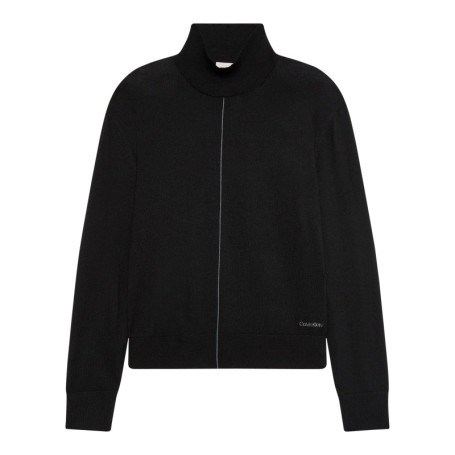 Pull noir à coupe droite pourvu d'un col...