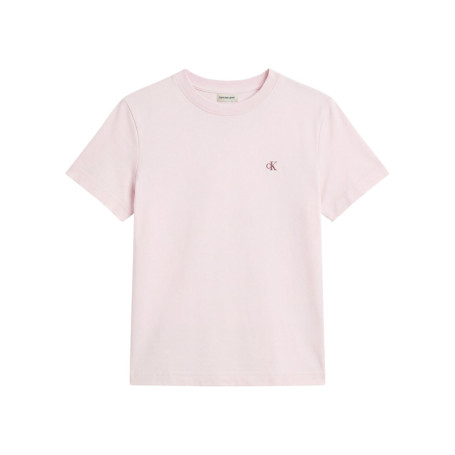 T-shirt en coton rose à coupe droite pourvu...