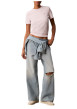 Thumbnail T-shirt en coton rose à coupe droite pourvu d'un col rond ras-du-cou - Image 6
