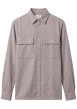 Thumbnail Chemise grise unie en coton avec une coupe droite et des manches longues