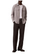 Thumbnail Chemise grise unie en coton avec une coupe droite et des manches longues - Image 4