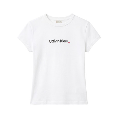 T-shirt en coton blanc à coupe droite pourvu...