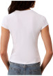 Thumbnail T-shirt en coton blanc à coupe droite pourvu d'un col rond ras-du-cou - Image 3