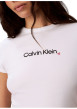 Thumbnail T-shirt en coton blanc à coupe droite pourvu d'un col rond ras-du-cou - Image 5