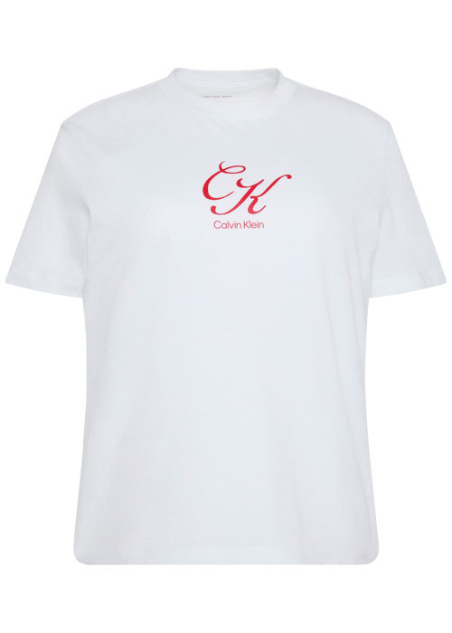 T-shirt en coton blanc à coupe droite pourvu...