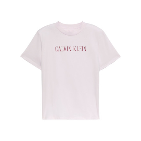 T-shirt en coton rose à coupe droite pourvu...
