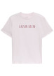 Thumbnail T-shirt en coton rose à coupe droite pourvu d'un col rond ras-du-cou