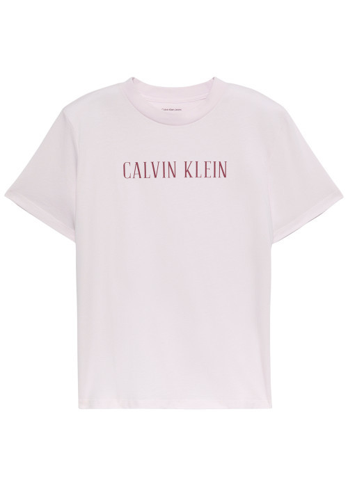 T-shirt en coton rose à coupe droite pourvu...