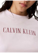 Thumbnail T-shirt en coton rose à coupe droite pourvu d'un col rond ras-du-cou - Image 5