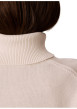 Thumbnail Pull en coton beige pourvu d'une coupe ajustée et d'un col montant - Image 3