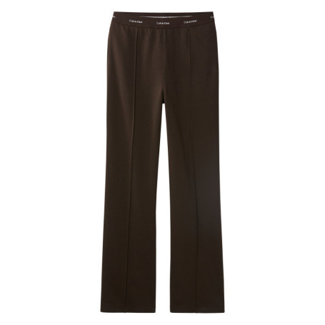Pantalon en coton marron à coupe droite pourvu...