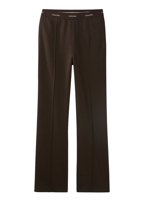 Pantalon en coton marron à coupe droite pourvu...