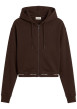 Thumbnail Sweat zippé en coton marron pourvu d'une coupe ajustée et de manches longues